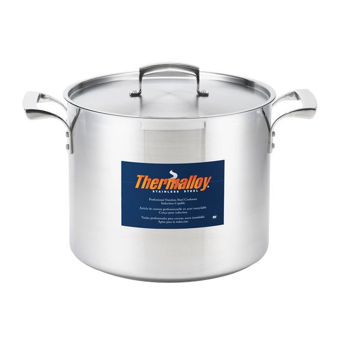 Brown & Co 12QT Stainless Steel Induction Stock Pot, 10.3x8.8in