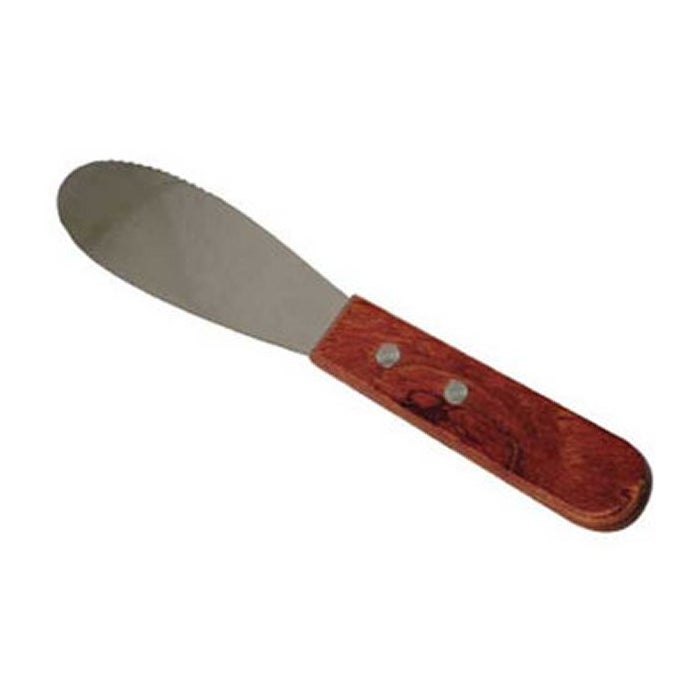 Browne & Co 3.75 Stainless Steel Butter Spreader, Wood Handle