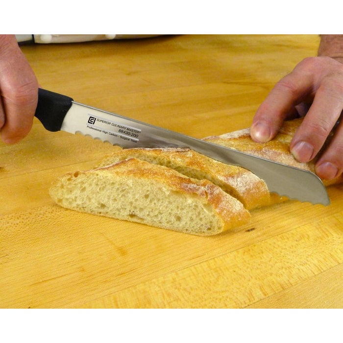 Knife, 8in Bread, Black Handle