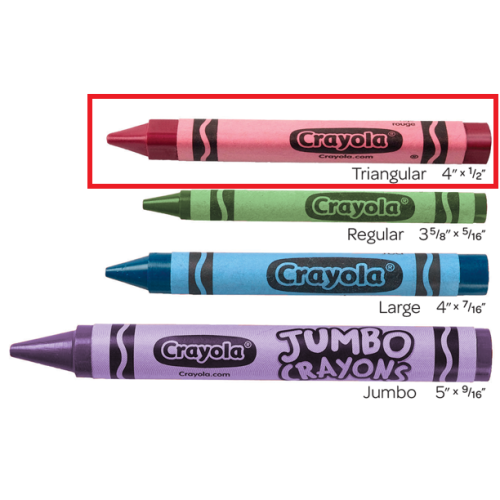 8 Anti Roll Crayons Triangle