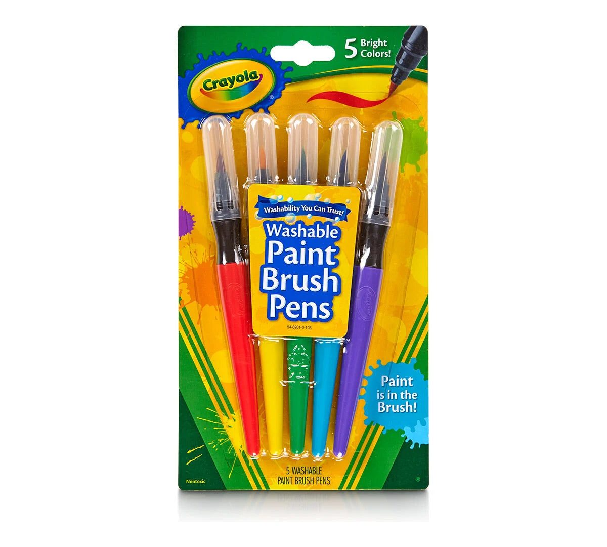 5 Paint Brush Pens Washable