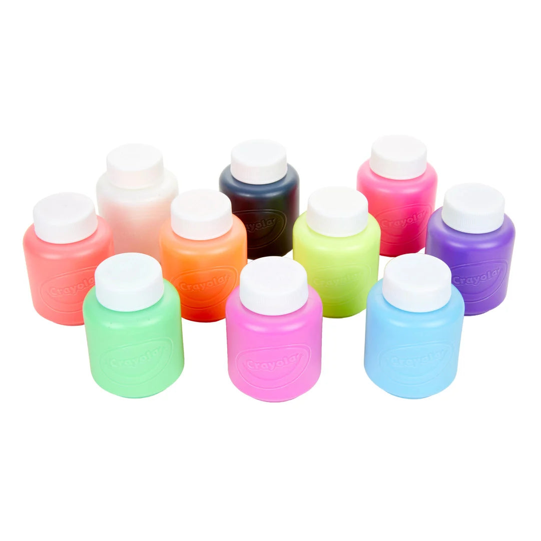 10 59ml Washable Project Paint Jars, Neon