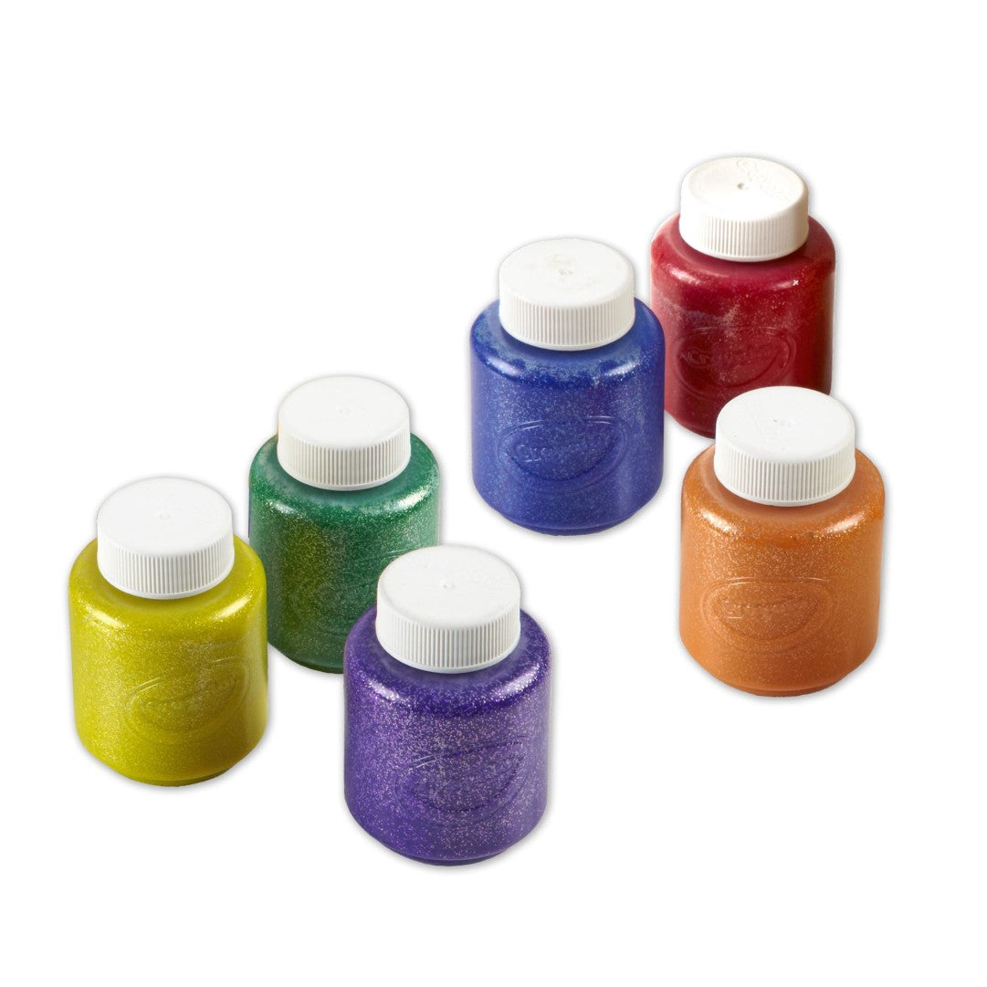 6 59ml Washable Glitter Project Paint Jars, Glitter