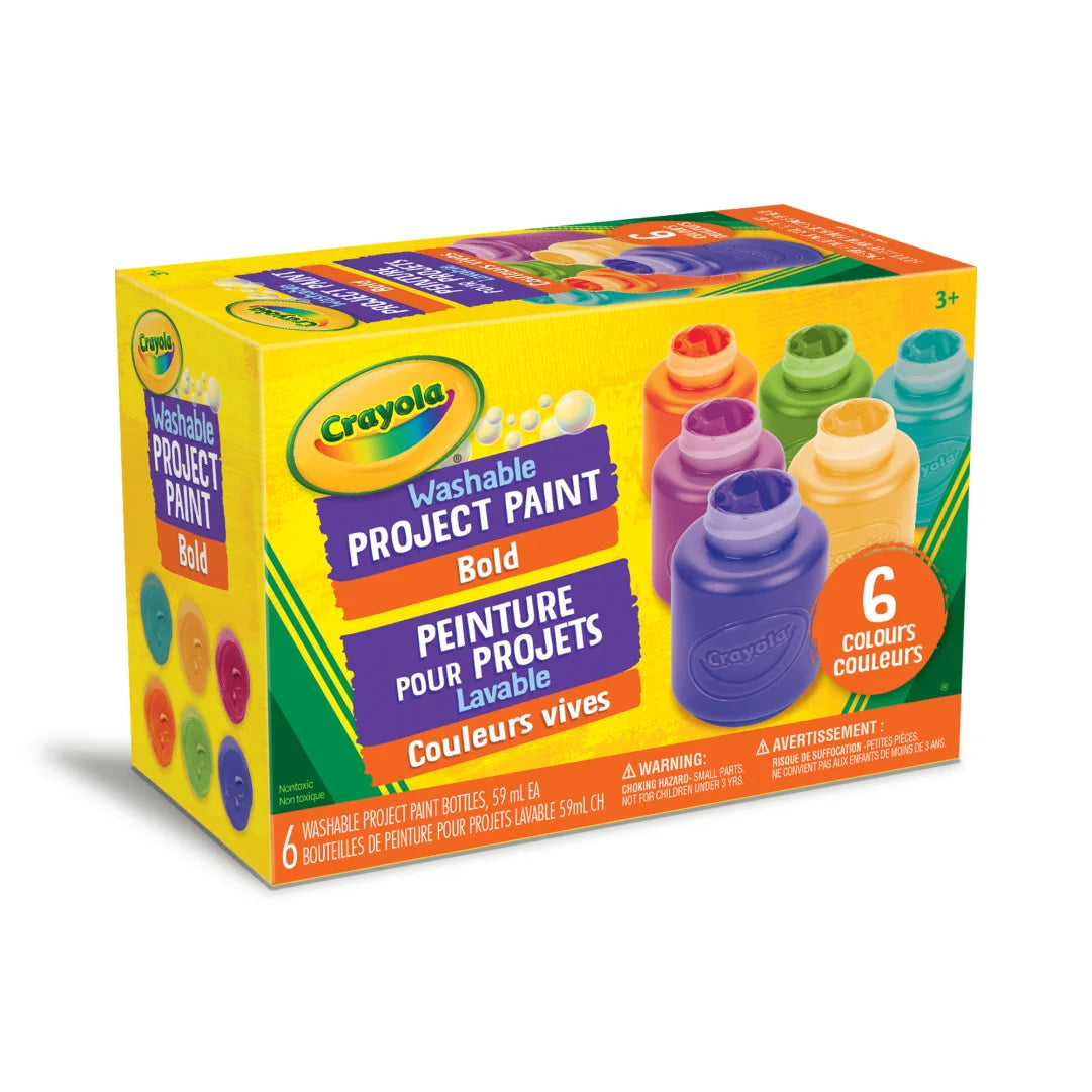 6 59ml Washable Project Paint Jars – Bold Colours