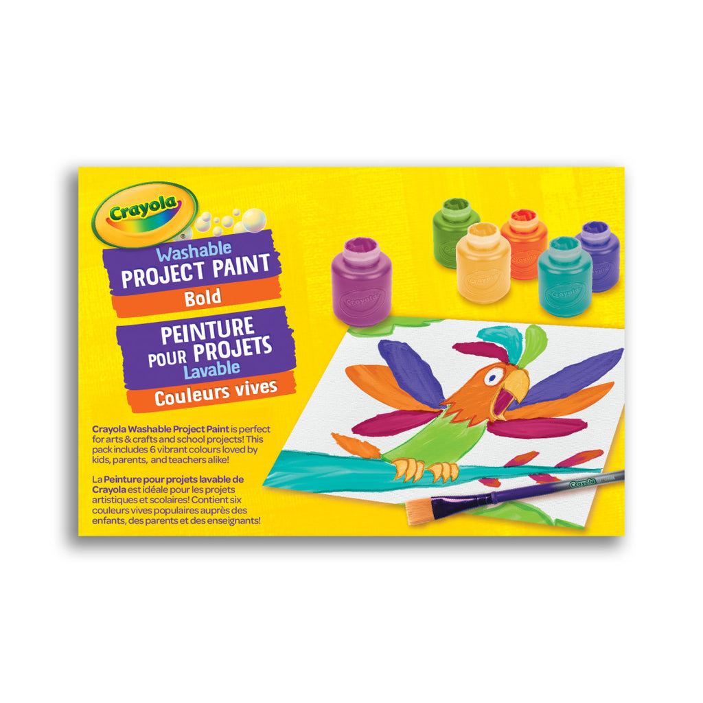 6 59ml Washable Project Paint Jars – Bold Colours