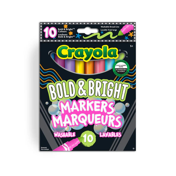 10 Broad Line Bold and Bright Markers