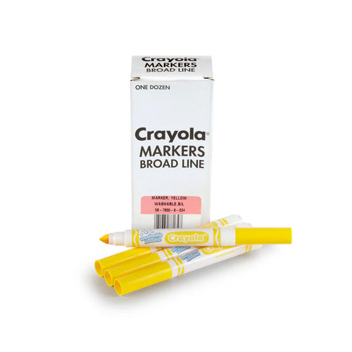 12 Ultra–Clean Washable Markers, Yellow