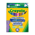 16 Ultra-Clean Washable Broad Line Markers, Assorted Colours