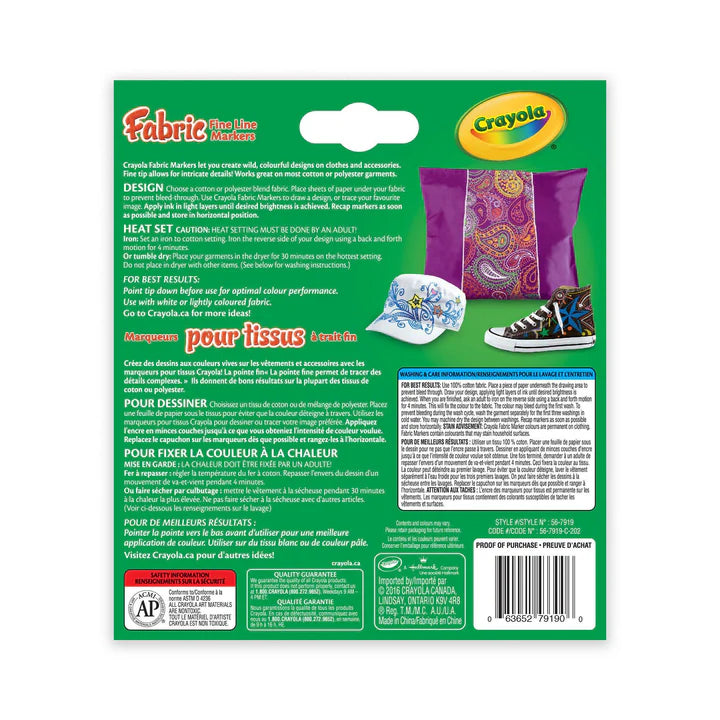 10 Fabric Markers, Fine Line