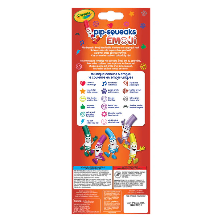 16 Pip–Squeaks Emoji Stamper Markers