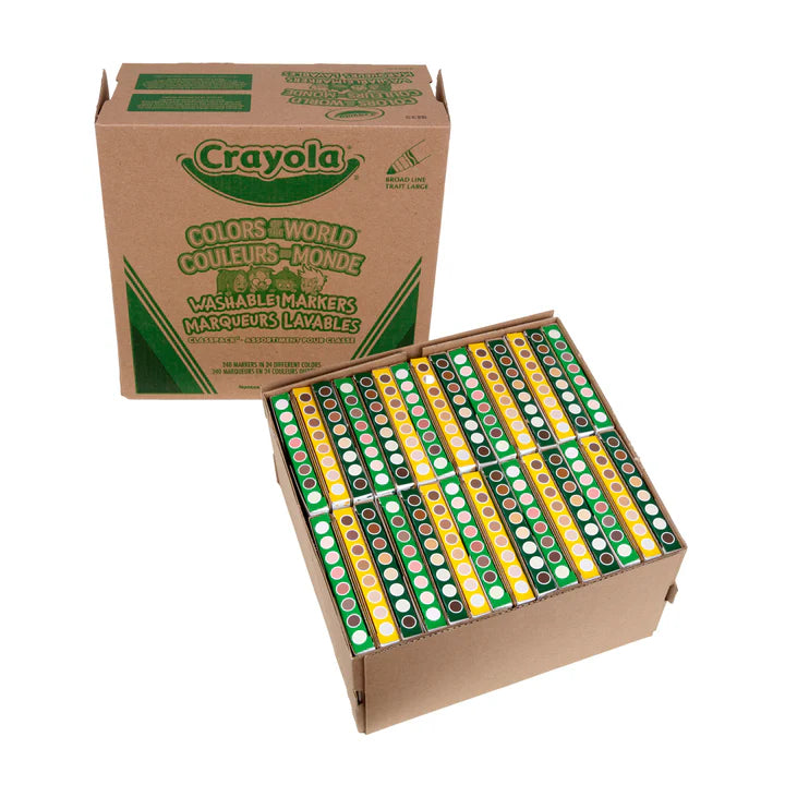 240 Colours of World Broad Line Washable Markers Classpack