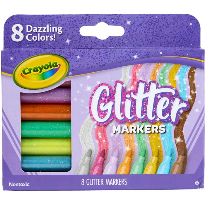 Glitter Markers, 8 Count