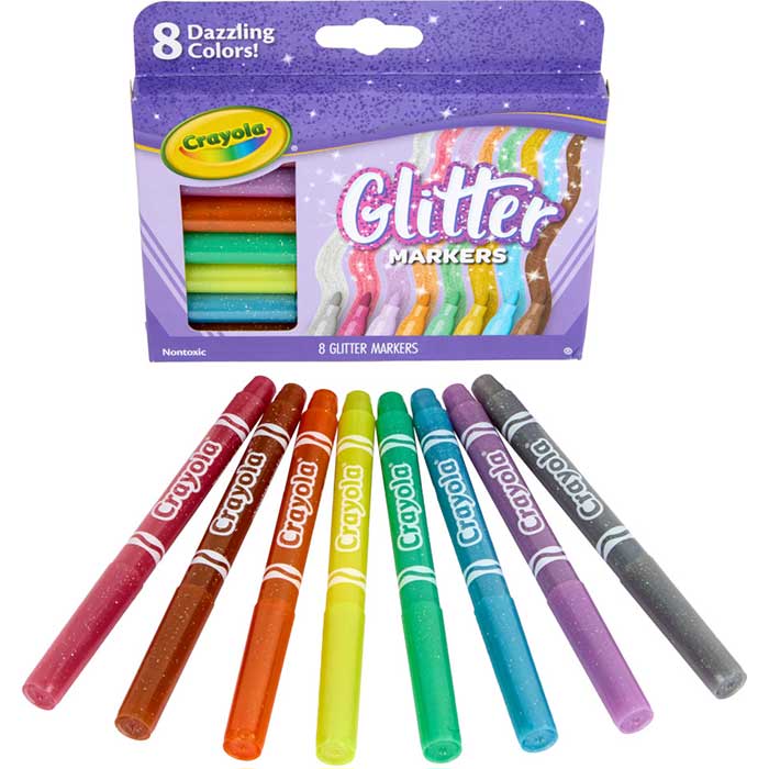 Glitter Markers, 8 Count