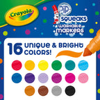 16 Pip–Squeaks Broad Line Washable Markers