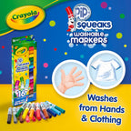 16 Pip–Squeaks Broad Line Washable Markers