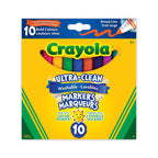 10 Washable Ultra Clean Broad Line Markers, Bold Colours