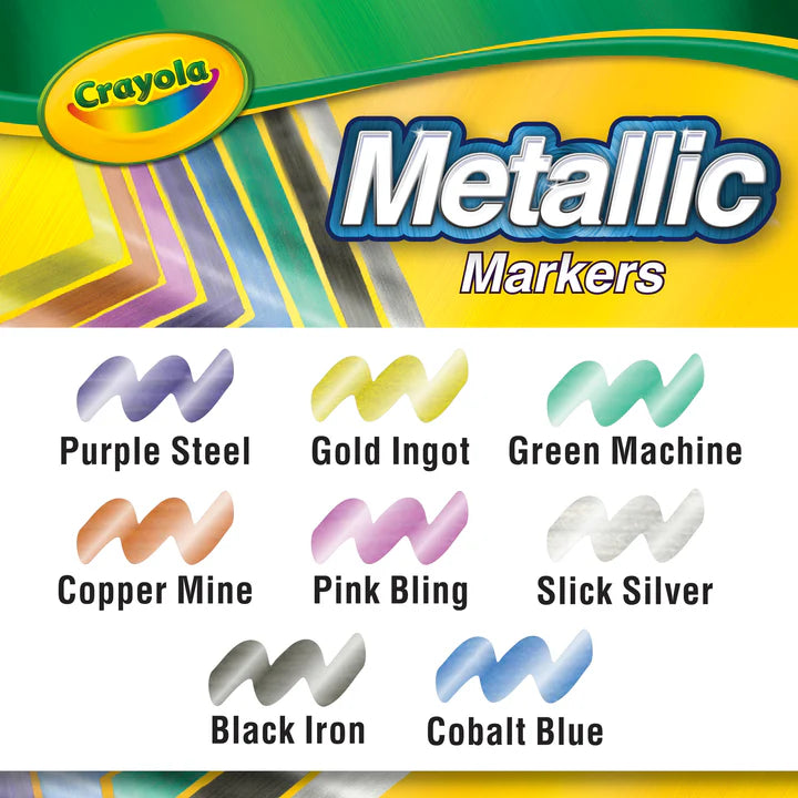 8 Metallic Markers, Fine Line