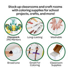 240 Colours of World Broad Line Washable Markers Classpack