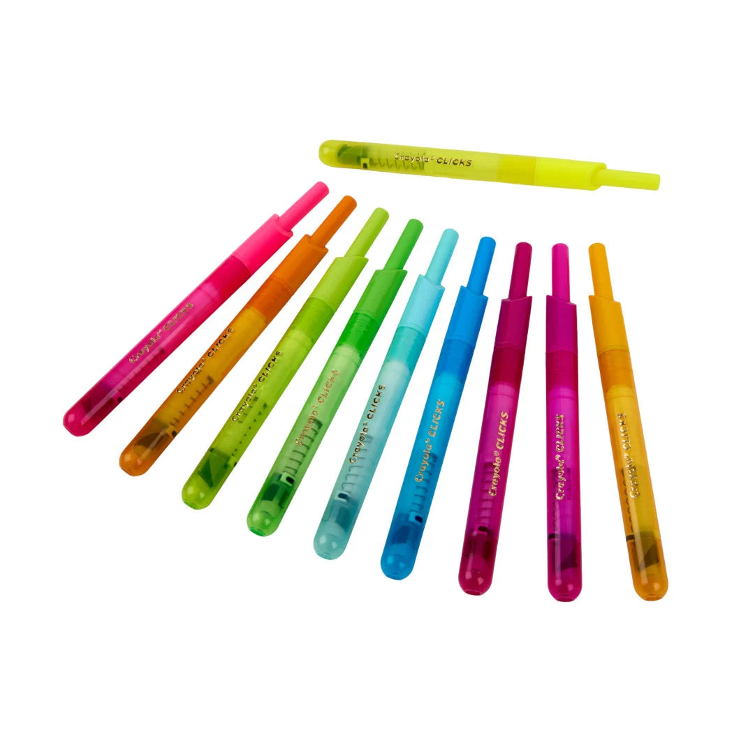10 Clicks Retractable Markers, Neon