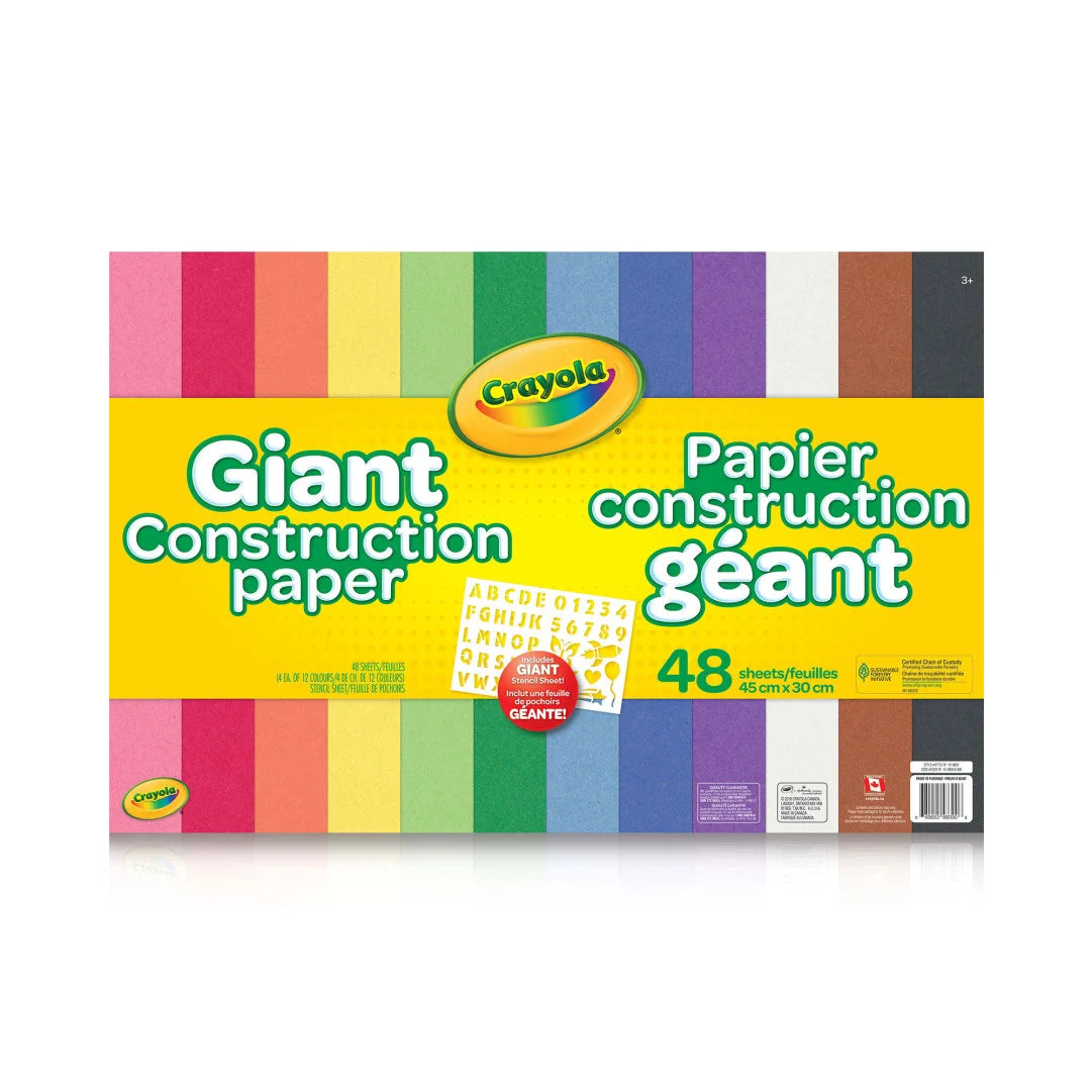 48ct Giant Construction Paper and Stencil Set