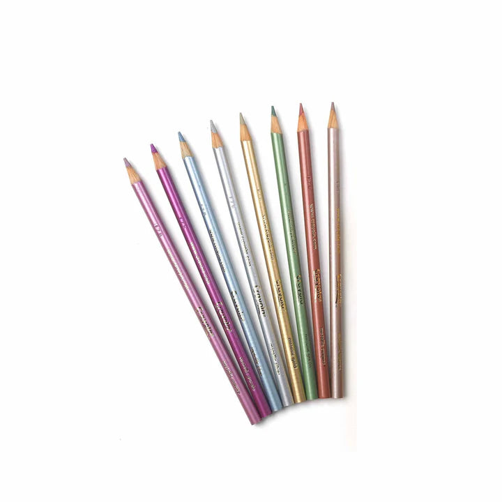 8 Metallic Coloured Pencils