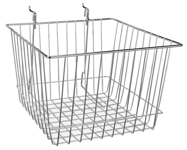 Slat wall-Wire Basket (PK of 6) 12x12x8"