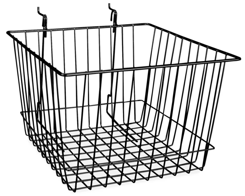 Slat wall-Wire Basket (PK of 6) 12x12x8"