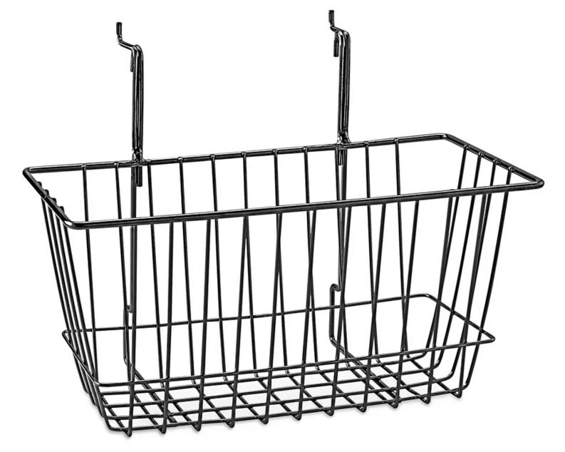 Slat wall-Wire Basket (PK of 6) 12x6x6"