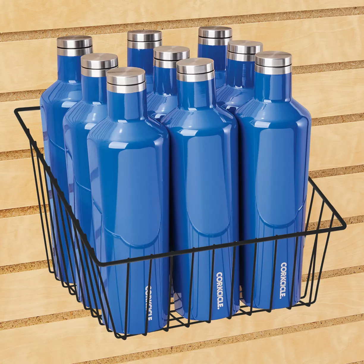 Slat wall-Wire Basket (PK of 6) 12x12x8" Slanted